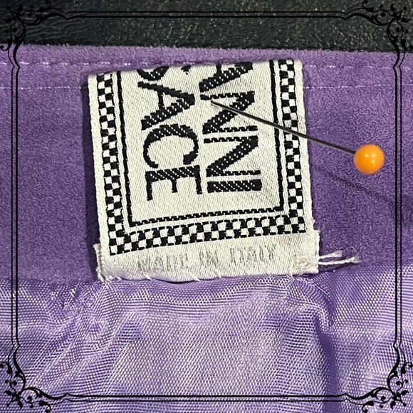 GIANNI VERSACE Vintage Lavender Suede A-Line Mini Skirt - (GUC) - Picture 6 of 7